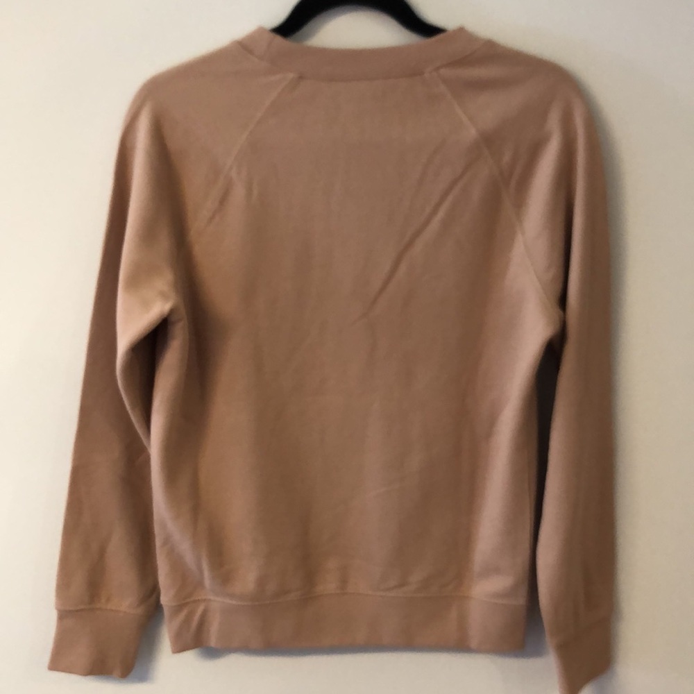 539-J.‎ Crew Camel Embroidered Sweatshirt in Tan - Picture 11 of 13